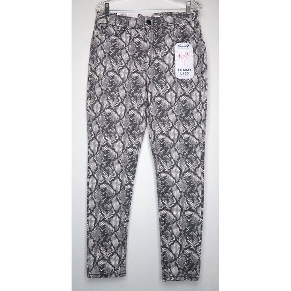 Seven7 Womens Tummy Less High Rise Skinny Jeans Neutral Snake Skin Gray Size 10 - Picture 3 of 12